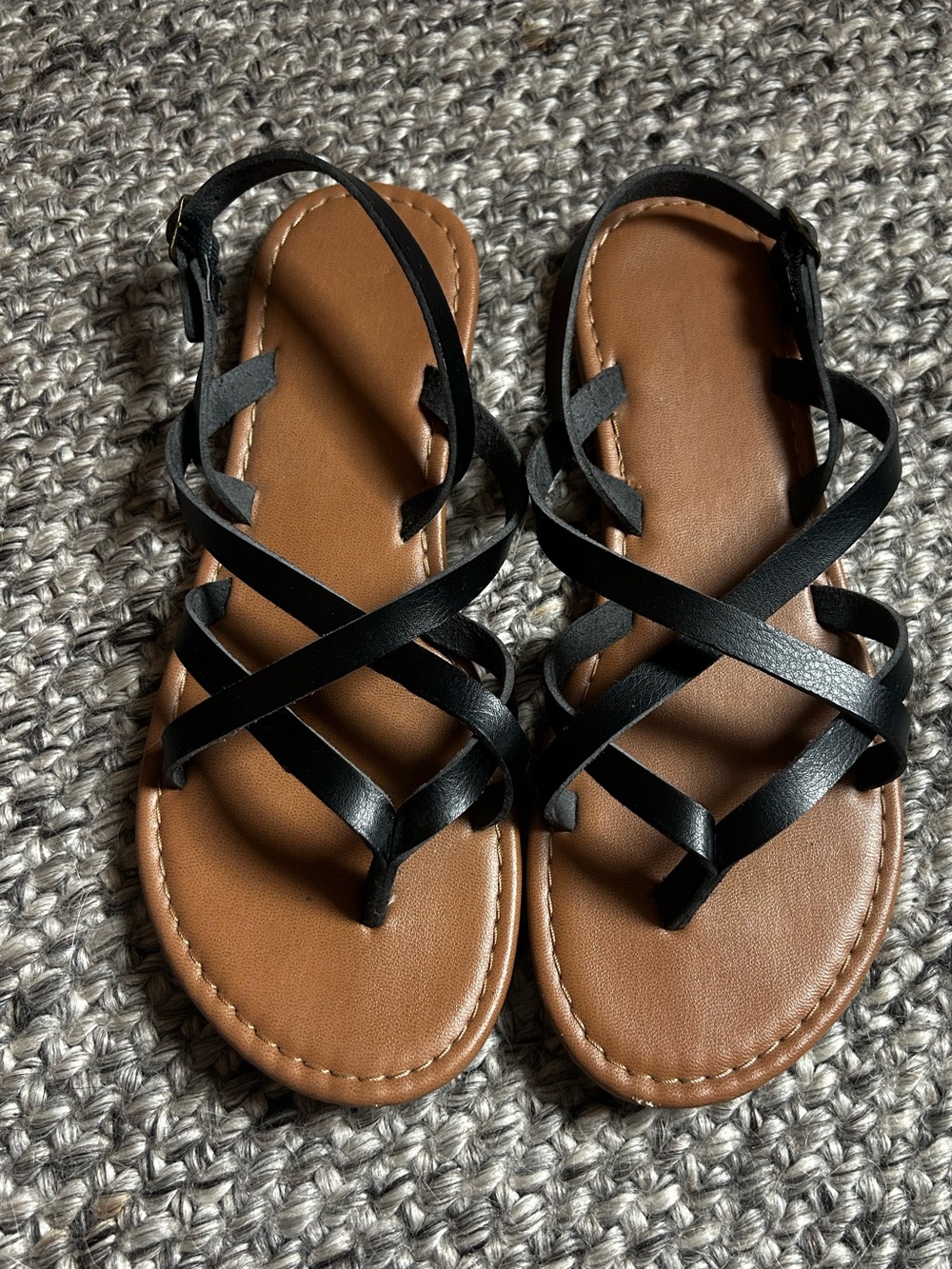 Strappy Sandals 5.5 black leather